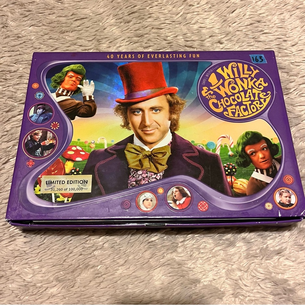 Willy Wonka 40th anniversary limited collectors edition movie, book, pencil box
